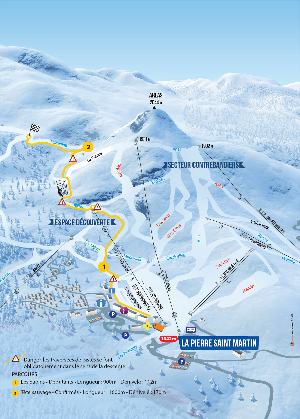 Plan ski de randonnée à La Pierre Saint-Martin